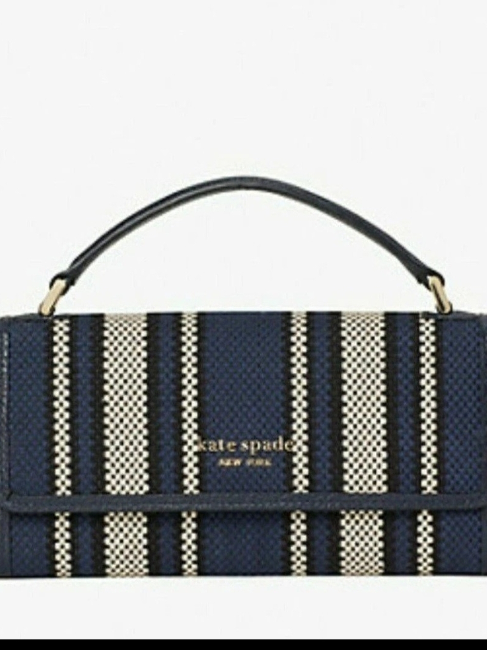 kate spade Navy and Cream Striped Top-Handle Satchel